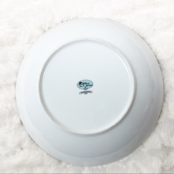 Mikasa primrose serving vegetable bowl pink rose floral silver trim - Picture 3 of 3